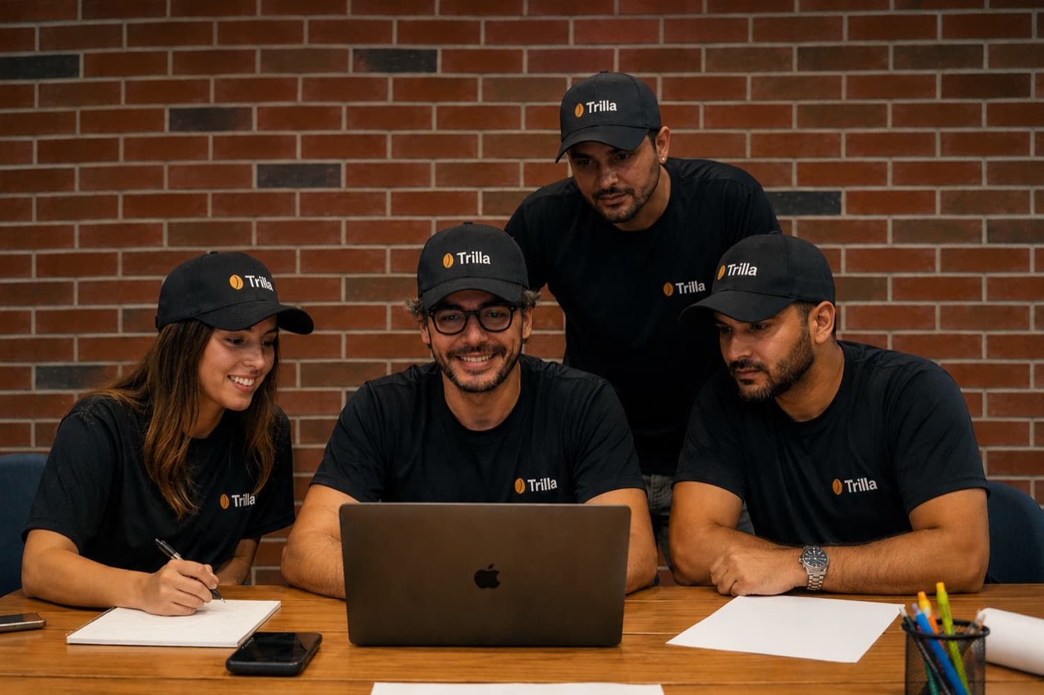 The Trilla team reviewing an operation